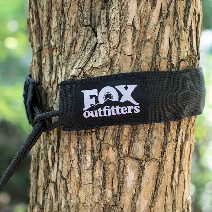 Fox Outfitters Neolite Double Camping Hammock - Lightweight Portable Nylon Parachute Hammock for Backpacking Travel Beach Yard. Hammock Straps &amp Steel Carabiners Included (Khaki/Olive Green)