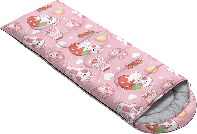 QOOMO Camping Sleeping Bags3 Season Warm &amp Cool WeatherLightweightWaterproof Sleeping Bags for Adults &amp KidsTravelingand OutdoorsCamping Gear Equipment