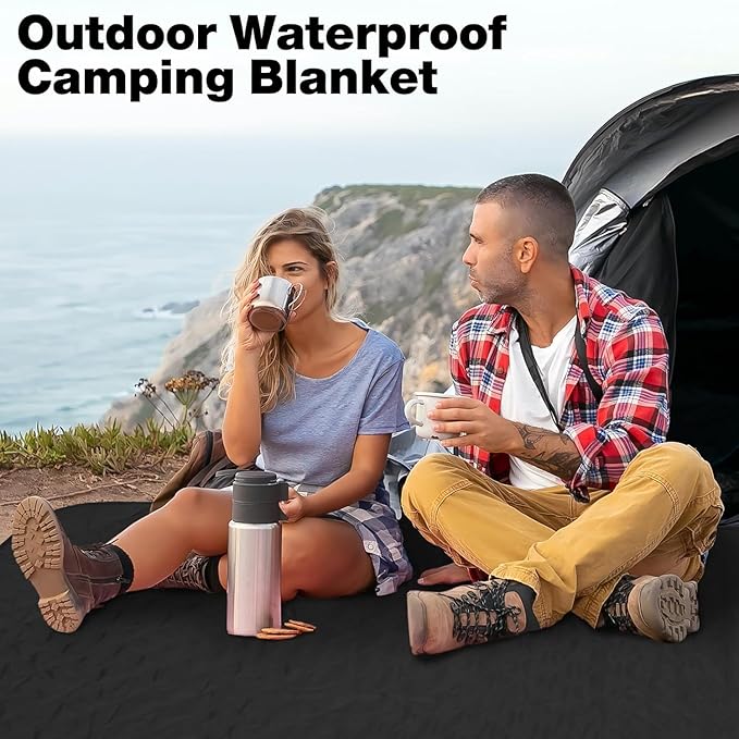 Outdoor Waterproof Camping Blanket Foldable Fleece Stadium Blanket for Outdoor Sports Event Camping Picnics