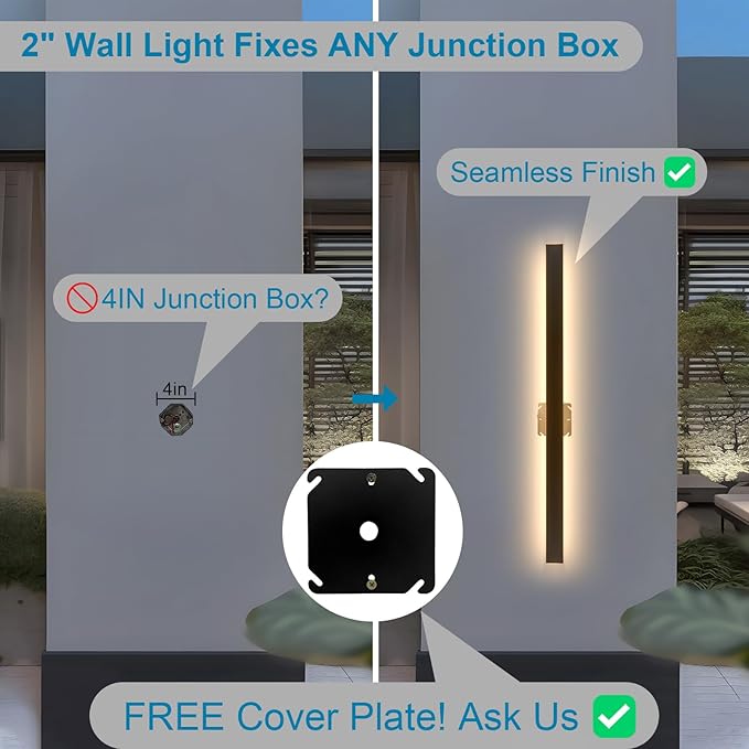 Modern Outdoor Wall Light 59 Long Outdoor LED Wall Lights 3000K Outdoor Sconce Lights IP65 Waterproof Exterior Wall Mounted Light Fixture for House Garage