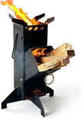 Portable Rocket Stove Mini Wood Burning Camping Stove for Cooking Tools of Various Sizes Cooking with Stand Outdoor Backpacking Hiking BBQ PicnicBlack