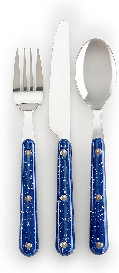 GSI Outdoors Pioneer 12 Piece Cutlery Set Camping Flatware - Blue