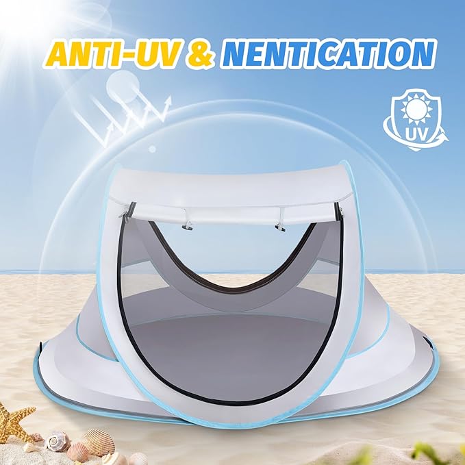 Baby Beach Tent Pop Up Toddler Travel Bed for Boys or Girls Sun Shade for Toddler Camping Infant Portable Sun Shade Summer Beach Baby