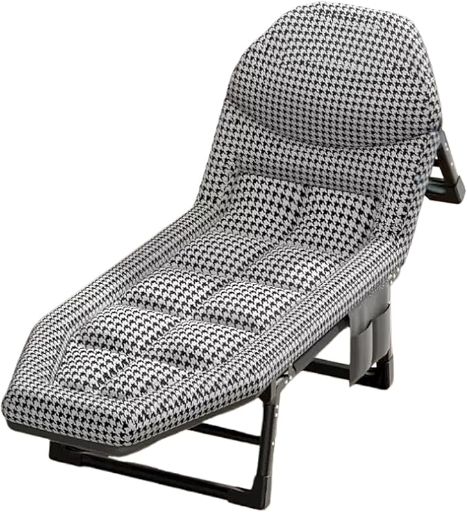 Guest Bed Foldable with Mattress Camping Cot Six Position Adjustable Backrest 8 Legged Support for Home Office Nap Beach Travel No Installation RequiredC-190 * 65 * 30cm