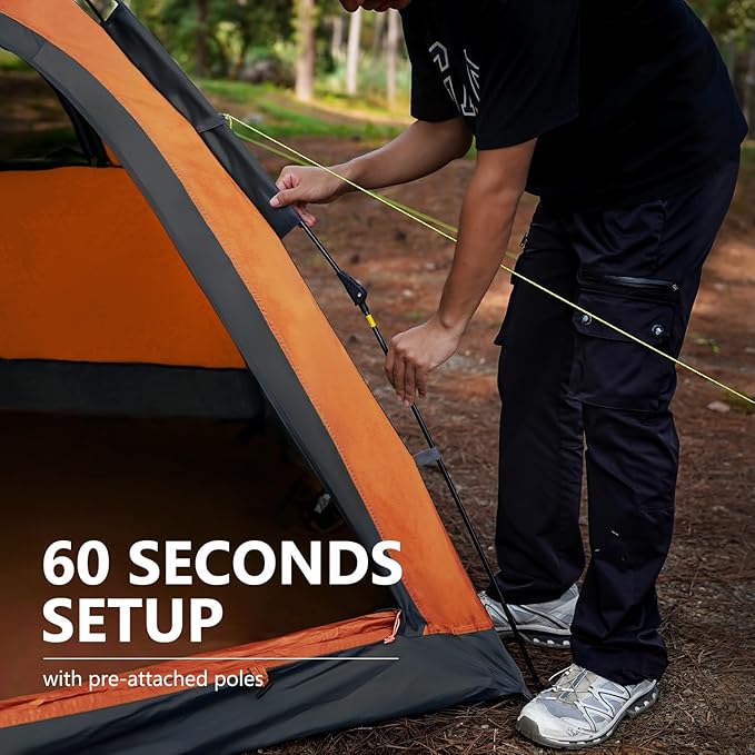 MOON LENCE Pop Up Camping Tent 3-4 Person Portable Automatic Instant Tent Windproof for Camping Hiking Mountaineering