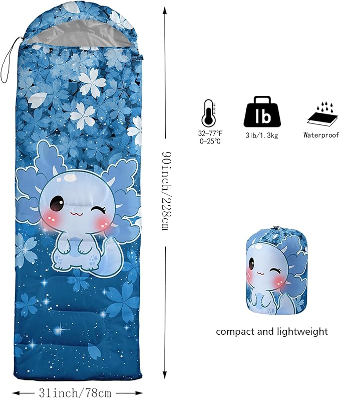 QOOMO Camping Sleeping Bags3 Season Warm &amp Cool WeatherLightweightWaterproof Sleeping Bags for Adults &amp KidsTravelingand OutdoorsCamping Gear Equipment