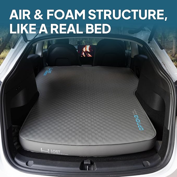 LOSTHORIZON Camping Air Mattress with Foam for Tesla Self Inflating Sleeping Pad with Pump Sack 4.5 Thick R-Value 13 Model Y
