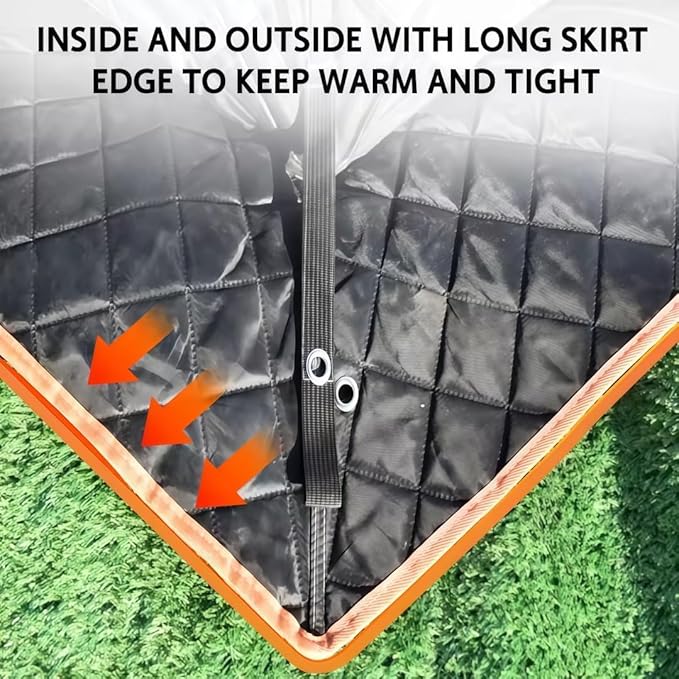8-12Person Ice Fishing Tent with Stove Jack and Floor Portable ICES Fishings Shelter 420D Insulated Layer Oxford Cloth Hexagon Shanty Pop-Up Fish Tent for Winter Camping Fishing