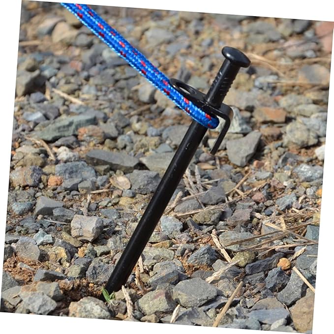 6Pcs Metal Tent Stakes Heavy Duty Ground Pegs for Camping Durable Outdoor Ground Stakes with Sharp Tips for Secure Tent Setup Wind Resistant Design for Tents Canopies