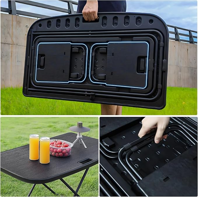 for Tesla Camping Portable Table Model Y Juniper Accessories 2020-2026 Rear Trunk Foldable Table Bucket Camping Travel Hiking Picnic BBQ Fishing Beach Folding Table Desk