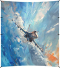 Camping Sun Shelters Fighter Jet Soaring in The Sky Beach Canopy 126 * 110.2in