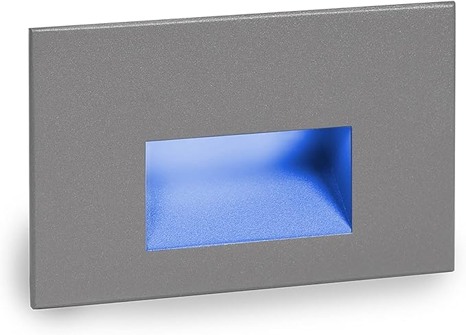 WAC Landscape Lighting LEDme 120V LED Horizontal Indoor and Outdoor Step and Wall Light Blue in Graphite