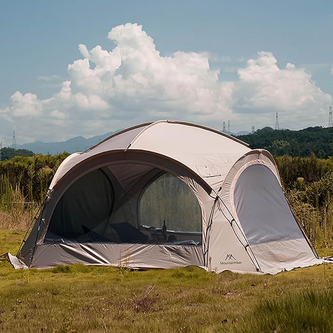 Mountainhiker Dome Tent for 5-10 People 4-Season Waterproof Camping Tent with UV Protection Chimney Hole Easy Setup Lightweight Outdoor Shelter for Family &amp Group Camping