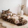 Fluffy Cat Sleeping Bag for Adults Plush Cat Shaped Sleeping Bag for Adults Adorable Cats Envelope Sleeping Bags Washable Warm Blanket for Camping and Home Lounging 68.9x31.5 Inch