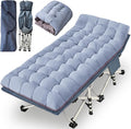 79 L x 32 W x 18 H Oversize XXL Camping Cot with Comfortable Mattress for Adults Extra Wide Cots for Sleeping Folding Cot Camping Bed Heavy Duty with Carry Bag for Home Office Outdoor