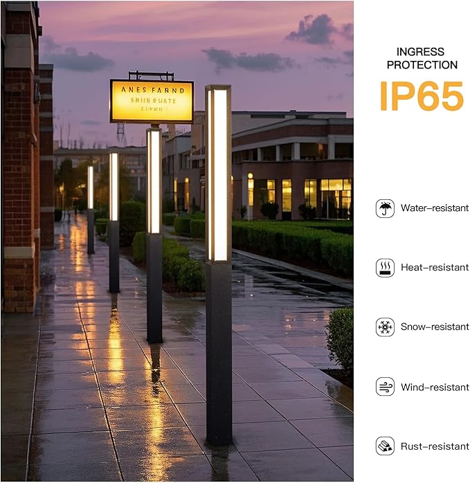 Path Light 92 Pathway Lights Wired Outdoor Modern Landscape LED Bollard Driveway Lighting IP65 Waterproof Aluminum High Voltage Floor Lamp for Walkway Lawn Patio Yard Garden Decoration