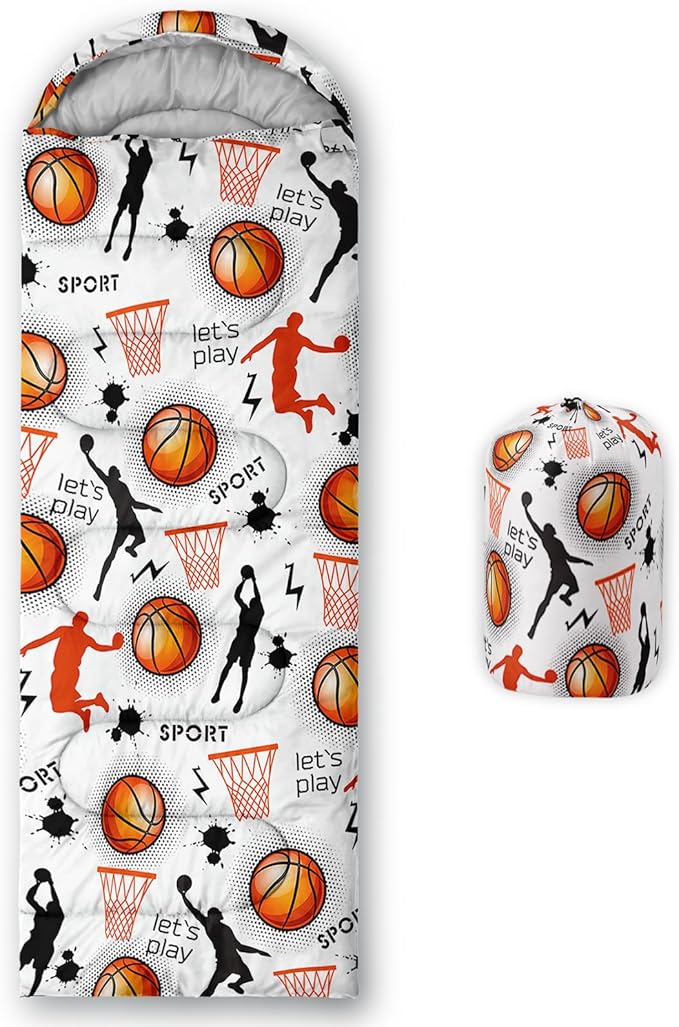 HOSIMA Kids Cute Dog Sleeping BagDifferent Pet Dogs Pattern Cold Weather Gear for CampingAnimal Themed with Christmas Tree Print Waterproof Sleeping Bags for Outdoors Hiking.