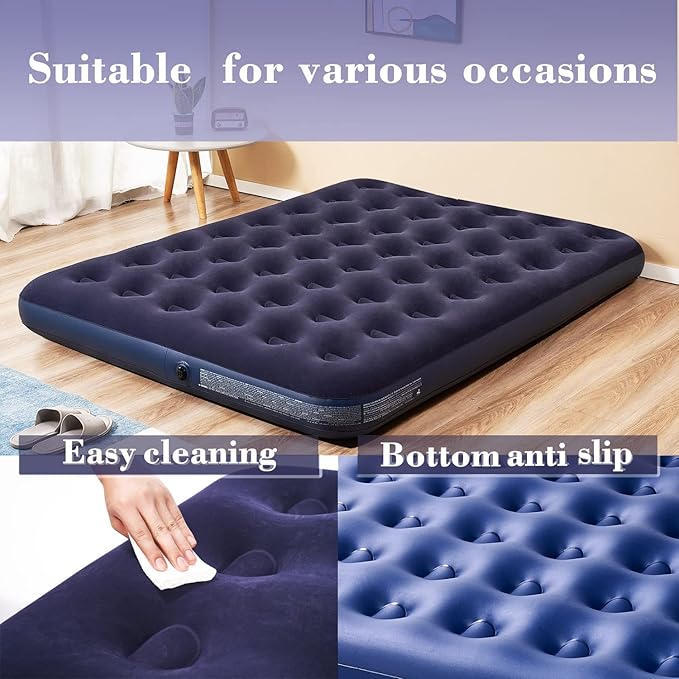 King Size Air Mattress Inflatable Bed Blow Up Mattress Camping Sleeping Pad