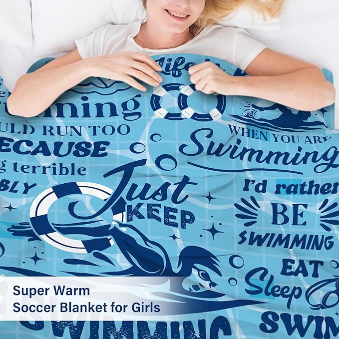 Swim Gifts for Swimmers Swimming Blanket Gifts for Coach Gifts Swim Team Gift Just Keep Swimming 80 x 60 Swimmer Blanket Christmas Birthday Gift for Men