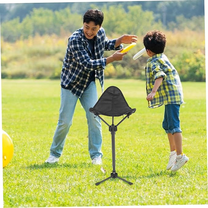 Portable Telescoping Folding Stool for Outdoor Adventures Adjustable Height Camping Chair Stable and Comfortable Fishing and Gardening Stool Collapsible Design for Hiking Picnics and Travel