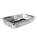 FSE Steam Table Pan Set Full Size Perforated 4 Deep Anti-Jam 24 Gauge 18/8 Stainless Steel NSF Dishwasher Safe (Set of 6)
