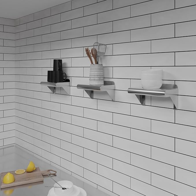 AmGood 6 in. x 10 in. Stainless Steel Wall Shelf | NSF Certified | Appliance &amp Equipment Metal Shelving | Kitchen Restaurant Garage Laundry Utility Room