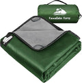 Fleece Waterproof Outdoor Blanket - Windproof Stadium Blanket for Camping Picnics and Sports Stay Dry and Comfortable 80x 58(Green)