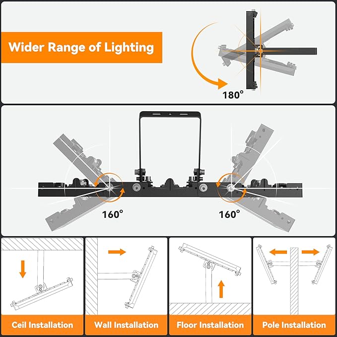 600W LED Outdoor Flood Light 60000LM Super Bright Stadium Light 6000K Daylight White IP66 Waterproof 3 Heads Adjustable Outdoor Floodlights for Backyard Parking Lot Stadium Field