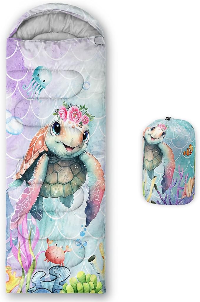 Kids Sleeping Bag for Boys GirlsCheckerboard Cat Print-Lightweight Warm Portable Outdoor Indoor-Waterproof Cold Weather Resistant Sleeping Bag for Camping Hiking