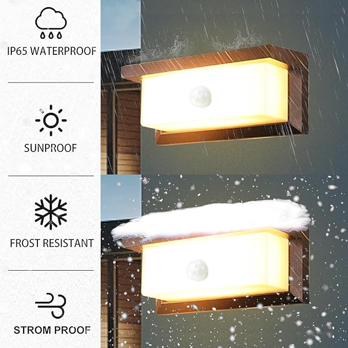 iKenta Motion Sensor Outdoor Porch Lights18W 3000K IP65 Waterproof Exterior Wired Wall Sconce Light Fixture Wall Mount Outside Light for Garage Porch Patio Yard Front Door Entryway