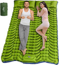Double Sleeping Pad for Camping Self Inflating 4 Extra Thick Camping Sleeping Pad for 2 Person with Pillow Built-in Foot Pump Portable Sleeping Mat for Backpacking Hiking Travel Tent