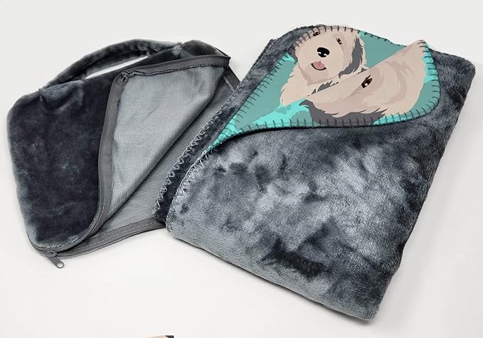 Caroline's Treasures MLM1034TBLT Old English Sheepdog Soft Travel Blanket with Bag Airplane Blanket Indoor Outdoor Camping Blanket for Traveling Picnics Beach Trips Concerts