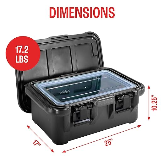 Cambro Insulated Food Pan Carrier - 6 Inch Deep Hotbox and Food Warmer for Catering &amp Transport - Top Load S-Series (Black)