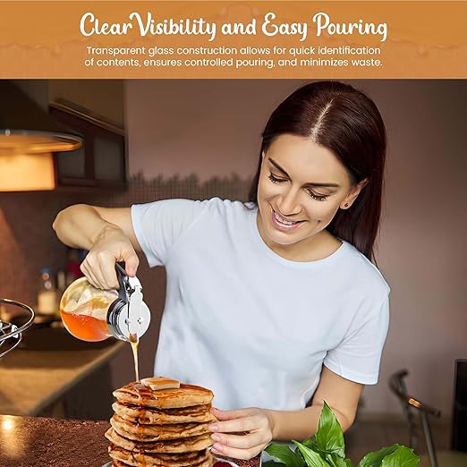OCS Parts Syrup Dispenser with Lid and Dispensing Thumb Lever | Commercial Grade Liquid Dispensers for Home and Commercial Kitchens (2 6 OZ)