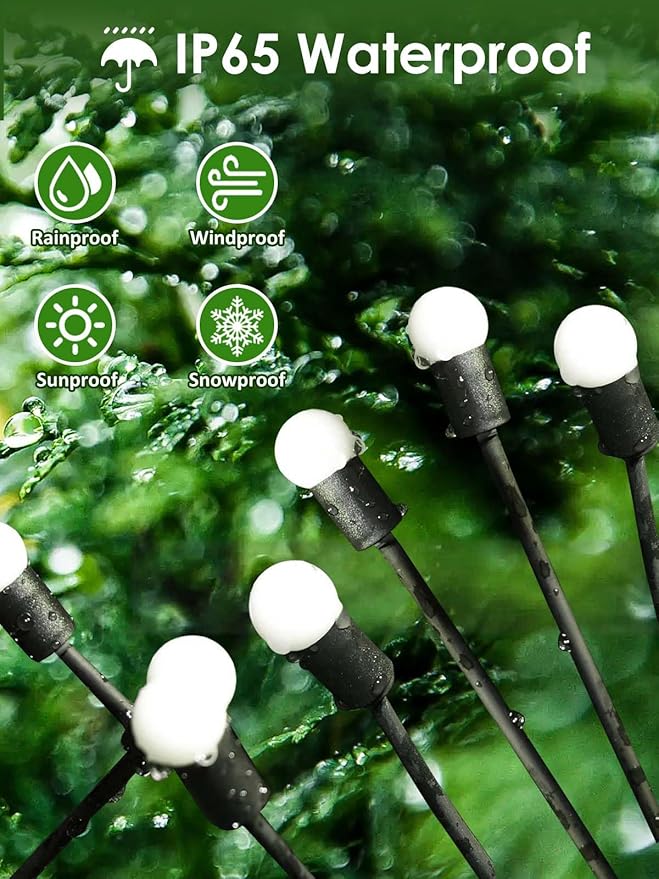 2026 Upgraded Solar Lights Outdoor 8 Pack Solar Garden Lights with 2 Modes Firefly Lights Outdoor Waterproof Sway by Wind Twinkle Firefly Light for Yard Patio Path Garden Decoration (Cool White)
