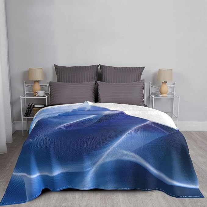Line Ripples Soft Fleece Blanket 60 * 50 inch Soft Sofa Blanket Suitable for Sofa Camping Travel Night Cover Blanket