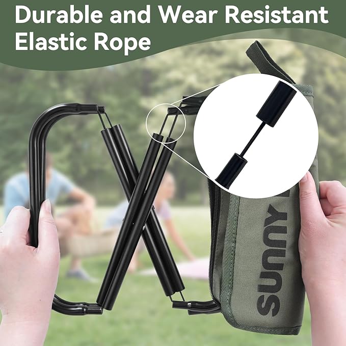 Portable Foldable Backpack Stool Portable Chair Ultralight Collapsible Stool with Carry Bag for Outdoor Camping Hiking Fishing and Travel (Green)