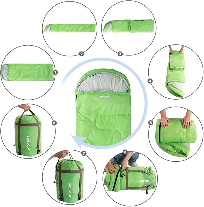3-4 Season Sleeping Bag for Adults &amp Kids Lightweight Warm Cold Weather Camping Bag with Waterproof Compression Sack – Portable for Hiking Backpacking Traveling &amp Outdoor Adventures