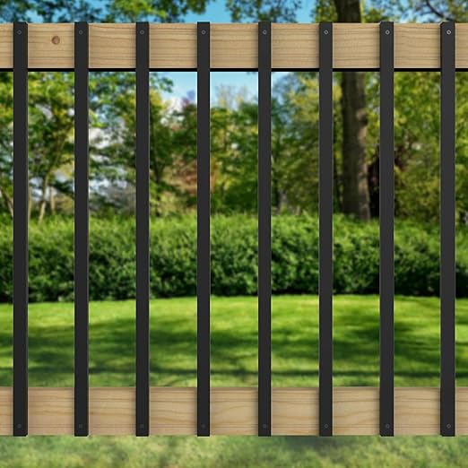 50 Pack Deck Balusters 36 Inch Rectangle Deck Railing Balusters with End Caps &amp Stainless Screws Outdoor Face Mount Metal Spindles for Porch Stair