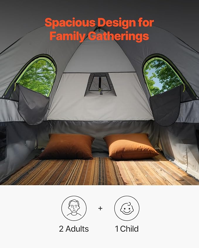 VEVOR SUV and Pickup Truck Camping Tents Waterproof Double Layer Design with Carry Bag Accommodates 2-9 Persons for Outdoor Activities