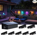 Fence Lights Solar Powered Outdoor Waterproof 3 Sided Wall LED Landscaping for Yard Deck Patio Rail Garage Pool Balcony Energy Efficient Warm White Safety (Multicolor Down-8Pack Light)