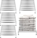 4 Pack Dunnage Rack 23.6 Long x 23.6 Wide 3.9 Height Stainless Steel Shelf 3000+ Pound Capacity Commercial Food Floor Rack for Restaurants Kitchens Garages and Vehicles(Detacheable)