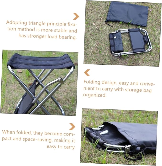 1pc Lightweight Portable Stool Folding Chair for Outdoor Camping Fishing Easy to Carry