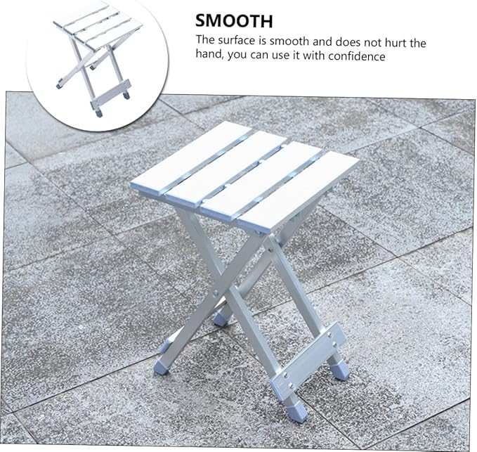 KICHOUSE Compact Folding Camping Stool Lightweight Aluminum Stool Easy to Carry for Home Use