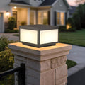 Outdoor Modern Post Light Hard Wired Pillar Lights Square Post Column Caps Lamp for Flat Surface Stainless Steel Fence Deck Cap Lantern Lighting for Patio Garden Driveways IP65 Waterproof 10x10