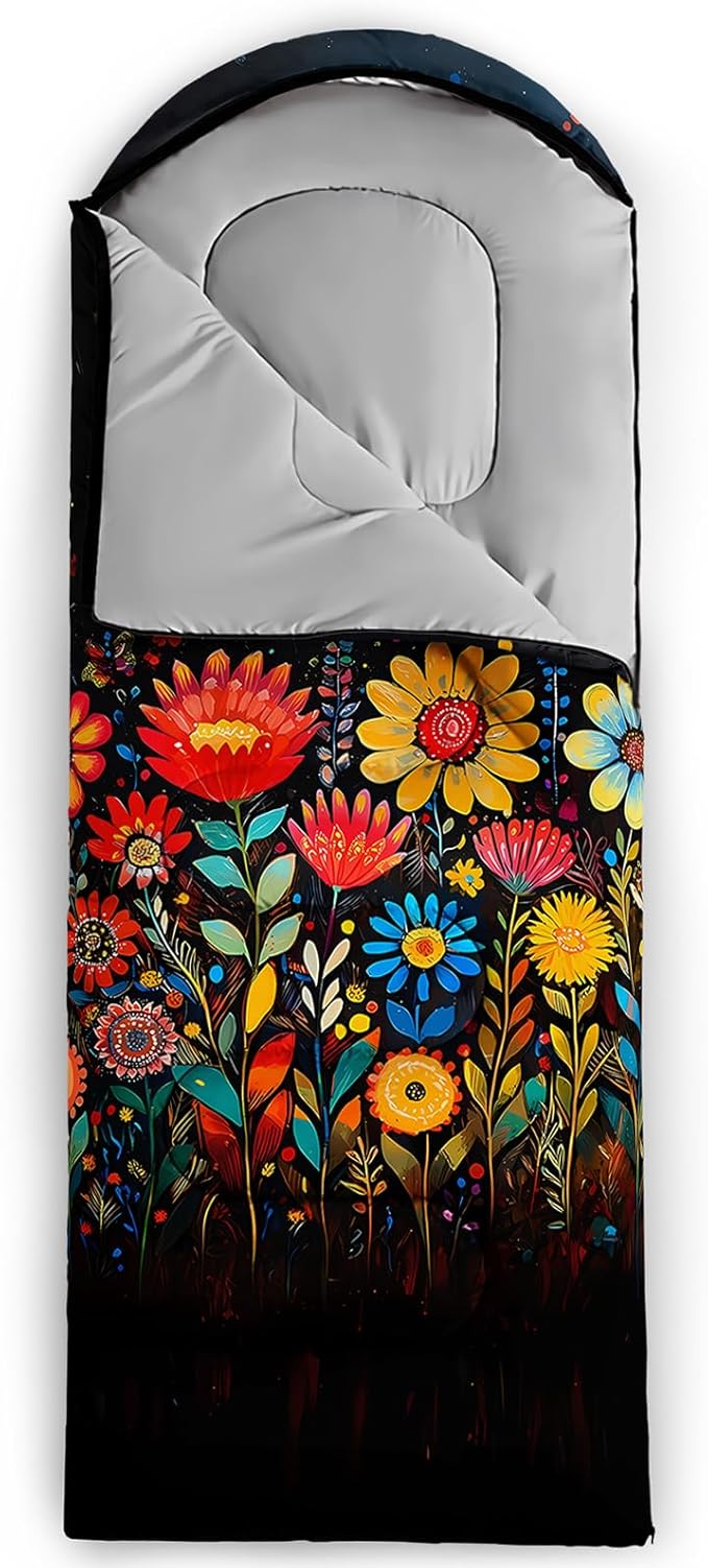 AILONEN 3D Printed Sleeping Bag 90x31 Weatherproof Lightweight Sleeping Bag with Portable Bag King Queen Red Black Heart Crown Theme for Camping Hiking Outdoor Adventures