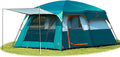 KTT Large Tent 8-10-12 PersonFamily Cabin Tents2 Rooms2 Doors and 4 Windows with MeshStraight WallWaterproofDouble LayerBig Tents for OutdoorPicnicCampingFamily Gathering