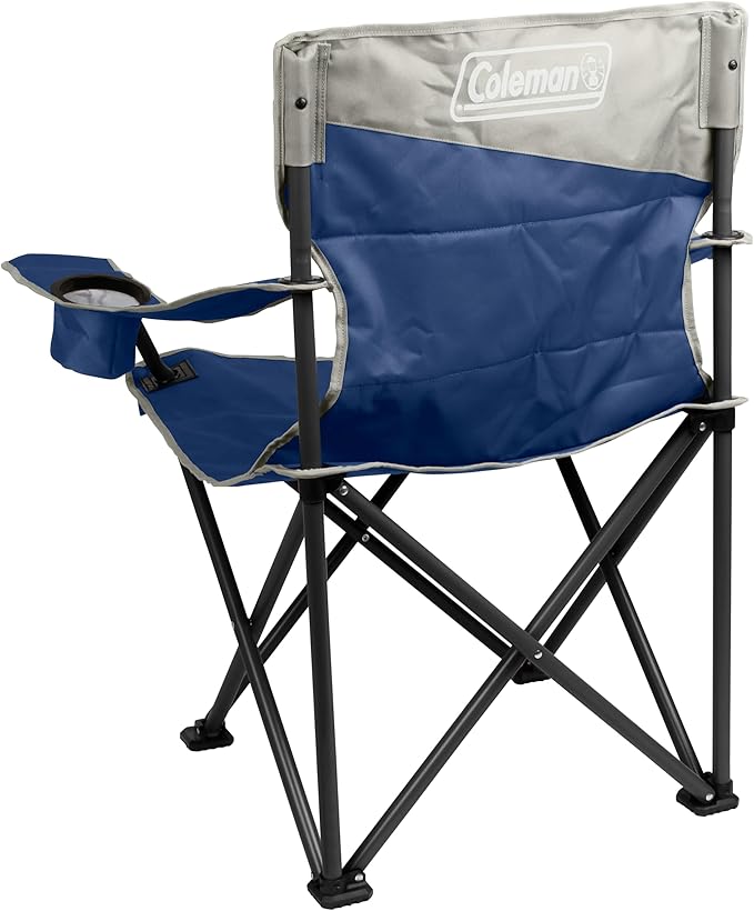 Coleman Big-N-Tall Camping Chair with Cup Holder &amp Side Pocket Water-Resistant XL Outdoor Seat Supports up to 600 lbs Great for Camping Tailgating Firepits Patio &amp More