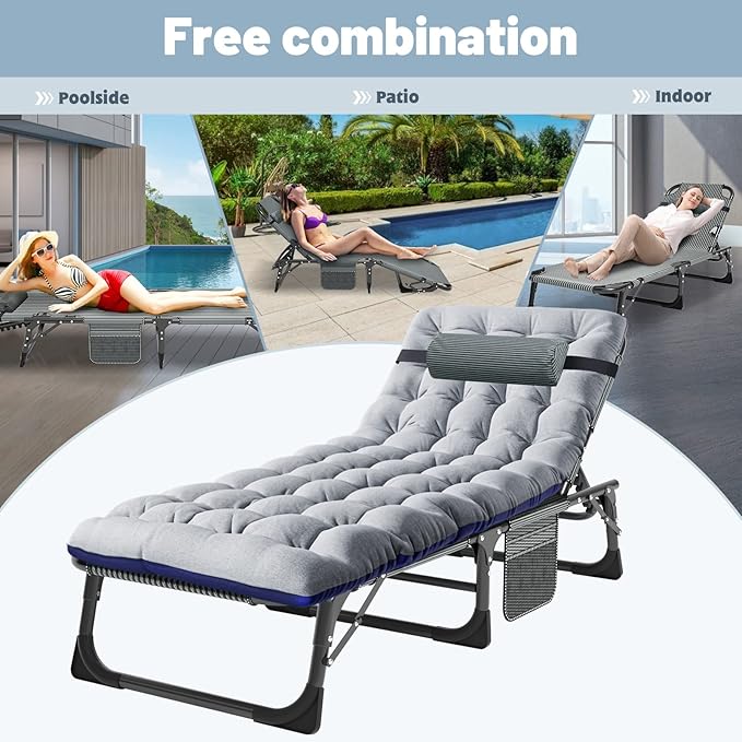 Portable Folding Camping Cot for Adults with Comfortable Mattress Lightweight Camp Bed with Carry Bag for Outdoor Travel Hiking Beach Sleep Anywhere