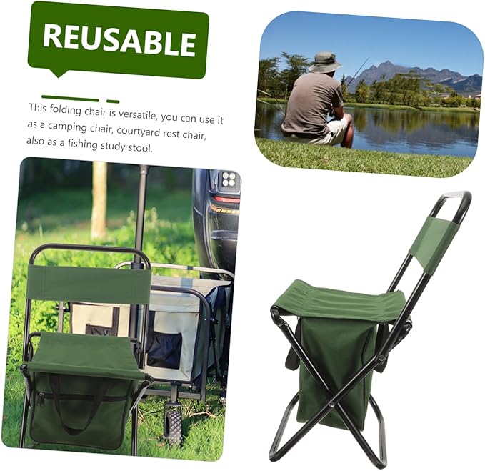 Totority Ergonomic Portable Camping Chair Folding Table Lightweight Picnic Seat Storage